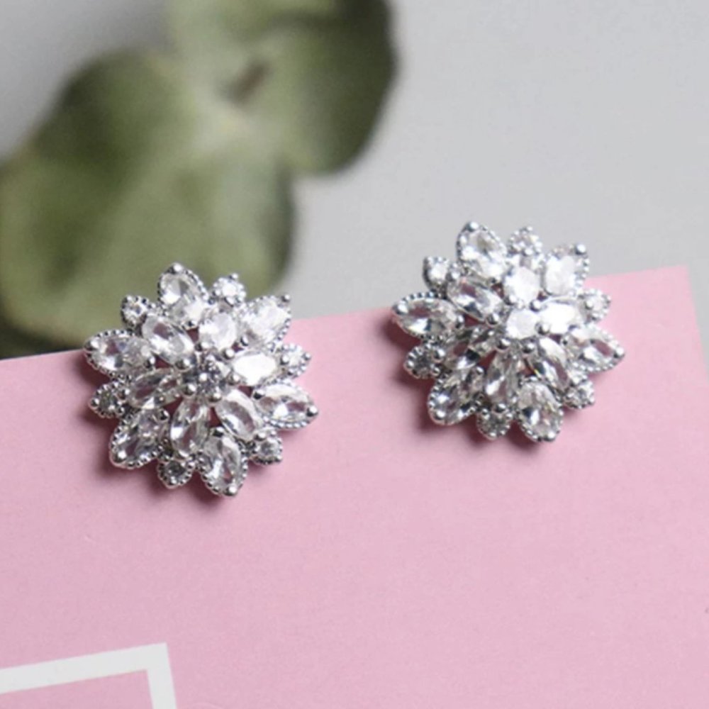 Crystal Flower Studs
